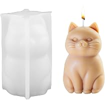 Stampi in silicone, stampi in silicone per candele, gatti, per versare gatti, in gesso per versare candele, stampi in silicone per candele (AB