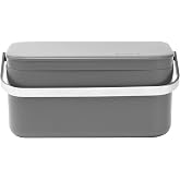 Brabantia &Ccedil;&ouml;p kutusu, plastik/paslanmaz &ccedil;elik, koyu gri, 22 x 13 x 11 cm, 1 birim