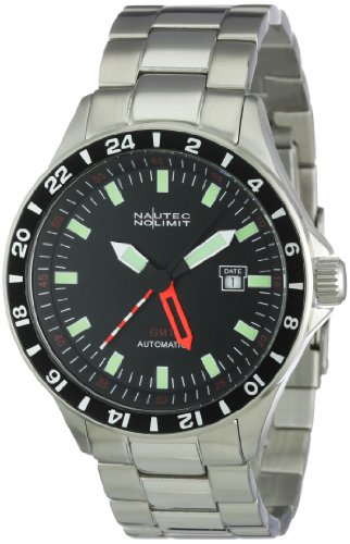 Nautec No Limit Racing 2 - Reloj analógico de caballero automático con correa de acero inoxidable plateada - sumergible a 100 metros