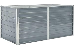 vidaXL Jardinière 160 x 80 x 77 cm Gris Acier galvanisé