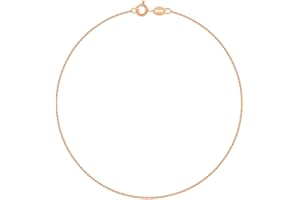 Planetys - Cavigliera Argento Sterling 925 Placcato Oro Rosa 18K Modello Catenina Ancora Diamantate Larghezza: 1 mm