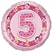 Produktbild Verkauf durch Lollipop 1 Stück Folien-Rundballon '5. Geburtstsg - Ballerina', Pink, ca. 45 cm Ø, mit Gasfüllung/Ohne Gruß-Karte