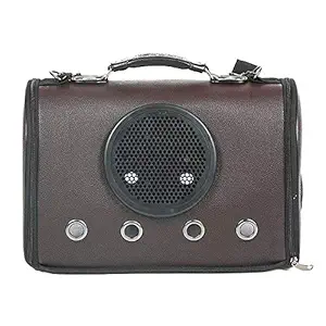 emily pets Sri Airline Approved Pet Carriers with Fleece Pads Soft Sided Carrier Leather Touch for Dog and Cat (Chocolate Brown)