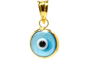 MIZZE MADE FOR LUCK Charme de mauvais œil en verre rond en argent sterling 925 (7 mm) (pendentif uniquement) - 7 couleurs disponibles