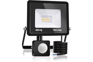Blivrig Projecteur LED exterieur Detecteur de Mouvement 10W Blanc Froid 6500K, 1000LM Mur Spot LED extérieur avec Capteur, PIR Phare Puissant, IP66 Lampe de Sécurité, pour Jardin Terrasse Garage