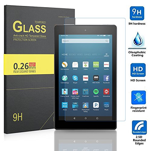 IVSO neue Fire HD 8 2017 Displayschutz, 9H Hardness aus, Klar Anti-Kratz, Glas Folie Schutzfolie Glas Panzerfolie Displayschutzfolie Für Das neue Fire HD 8 (2017), 20,3 cm (8 Zoll) HD Display Tablet, (1 Packungen x)