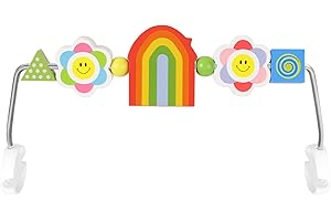 iGRATENS Baby Bouncer Toy Bar - Toy Bar for Baby Bouncer Seat, Brightly Colored Shape, Develop Motor Skills, Wooden Toys, Environmentally Friendly Paint, Rainbow