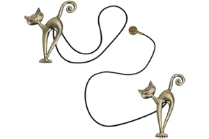 Cisixin 2 Pezzi Clip Magnetica per Tende,Clip per Tenda Magnetica Creativa a Forma di Gatto, Adatta per La Decorazione di Casa e Ufficio,Bronzo