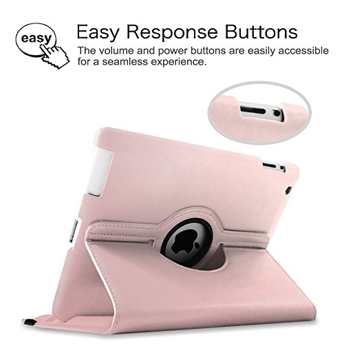 Fintie iPad 2/iPad 3/iPad 4 Hülle – 360 Grad rotierende Schutzhülle mit Standfunktion Smart Cover Case Tasche Etui mit Auto Schlaf / Wach Funktion für Apple iPad 2,iPad 3 & iPad 4th Generation mit Retina Display, Roségold - 5