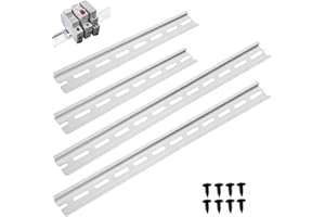 Greluma 4 Pièces Rail DIN - 2 pièces 20 cm + 2 pièces 30 cm,rail DIN en aluminium pour armoire de commande électrique-largeur 35 mm,hauteur 7,5 mm,épaisseur 1,2 mm