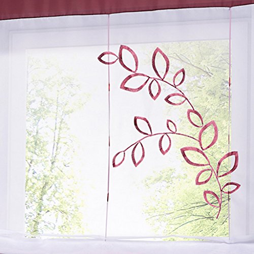 Bestickt Raffrollos Tunnelzug Gardinen 1er-Pack Vorhang H*B 120*60cm Violett - 2