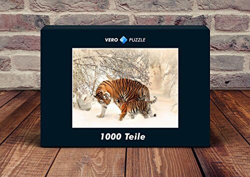 VERO PUZZLE 49540 Animals Tiger Family, 1000 pieces in high quality, cellophaned puzzle box