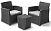Produktbild Allibert 223817 Lounge Set Corona Balcony, 2 Sessel, 1 Tisch, Rattanoptik, Kunststoff, graphit