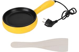 HAPIVIDA Padella Pancake Elettrica, Padella Multifunzione per Mini Uova da 350 W con Manico Padella Antiaderente per Bistecca Singola per Campeggio in Dormitorio
