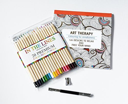 Adult Colouring Book with FREE set of 20 Premium Colouring Pencils, Metal Sharpener and Pencil Extender by Minitbuy - The Perfect Gift Set to present someone you like (Art Therapy)