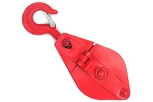 Bloque de polea de cuerda de alambre NUZAMAS de 0,2 toneladas (200 kg, 400 libras), bloque de arrebatamiento de carga de rodillos de servicio pesado con gancho giratorio y cierre