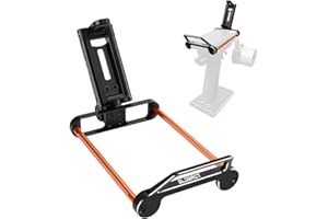 EPINON Aluminum Radio Transmitter Protector Frame with Phone Mount for Flysky Noble NB4 Pro NB4 Lite NB4 Transmitter Upgrade Accessories, Black Orange
