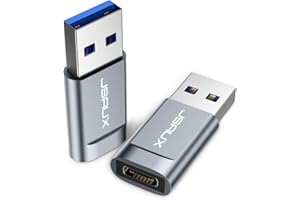 JSAUX Adapter USB C na USB A 3.1/3.0 [2 Sztuki], Adapter żeński USB C na USB A Męski kompatybilny z iPhone 15 14 13 12 Pro Max, Samsung S24/S23/S22/S21/S20, Google Pixel 4/4a XL, Szary
