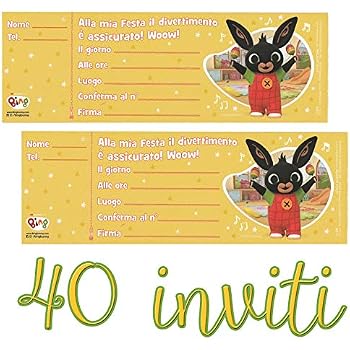 Marpimar Bing Inviti Festa Di Compleanno 40 Inviti Amazon