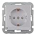 Produktbild Wintop Face Silber Shuko Steckdose mit LED + GRATIS Rahmen Shuko Socket Get Silver Frame with Value About 5 EUR for Free, 1 Stück, System 55, 12770F-S320-P953A