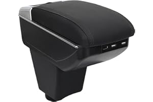 OYHCM Bracciolo Centrale per Renault Clio 4 Armlehnen Clio 3 III IV, Doppio Scomparto, Pelle Nera, Facile da Installare, Accessorio Auto Personalizzato