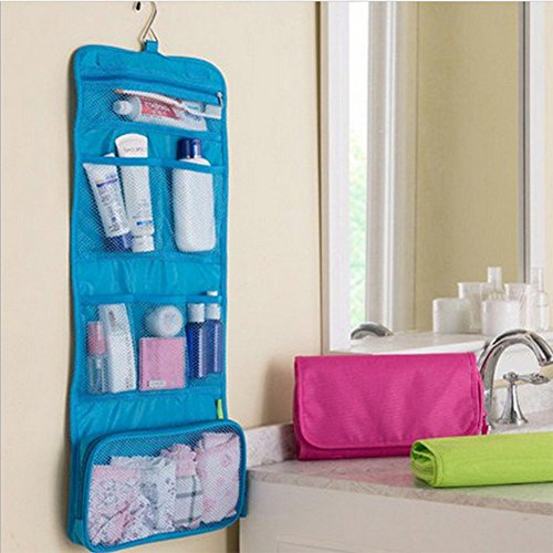 Hosaire 1x Aufbewahrungs-tasche Segeltuch taschen Mehrfarbig Aufbewahrungstasche Hängetasche Handtuchbeutel Lagerung Taschen Aufbewahrung Organizer,Blau - 3