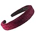 Burgundy Padded Velvet Feel Alice Hair Band Headband 2.5cm (1") Wide