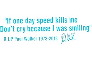 PORFEET Adesivo per Auto, Paul Walker Adesivo per Autoadesivo Riflettente per Decalcomanie della Finestra della Carrozzeria in Inglese