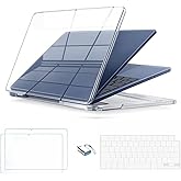 UnDePlus Macbook Neo 13in&ccedil; A18 Pro A3404 ile uyumlu Kılıf +2adet Ekran Koruyucu +OTG +Klavye Koruyucu Şeffaf-Beyaz