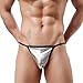 Produktbild DACHUI Herren String Homosexuell Bulge Penis G-String Glossy Penis Sleeve,Silver,M