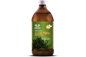 SUCCO DI ALOE VERA Bio Salugea - 100% Puro E Biologico - Integratore Detox, Antiossidante e Depurante - Digestione e Difese Immunitarie - Flacone in Vetro Scuro Farmaceutico - 500 ml