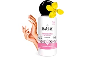 Marlay Cosmetics - Lotion Manucure Express 125 ml - Soin Bio Mains & Ongles - Dissout Cuticules & Peaux Mortes en 5mn - Eau Emolliente - 99% Origine Naturelle - Yuka 86/100 - Fabriqué en France