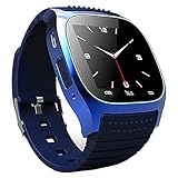 WYDM Bluetooth Smart Watch unterstützt Fernsprechkamera mit Sprachanruf mit 1,40 Zoll Bildschirmvibrationserinnerung für Outdoor-Sportuhren (Farbe : Blau)