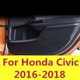 Material: fibra de carbono LUVCARPB Pegatinas de Fibra de Carbono Anti-Kick Pad Anti-Kick Pad protección de la Puerta Almohadilla de la Puerta del Coche, para Honda Civic 2016-2018
