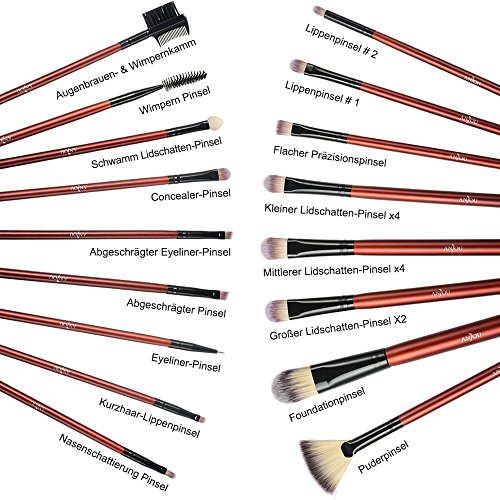 Anjou 24 tlg. Makeup Bürsten Pinsel Schminkpinsel Kosmetikpinsel Make Up Pinsel Kosmetik Set - 2