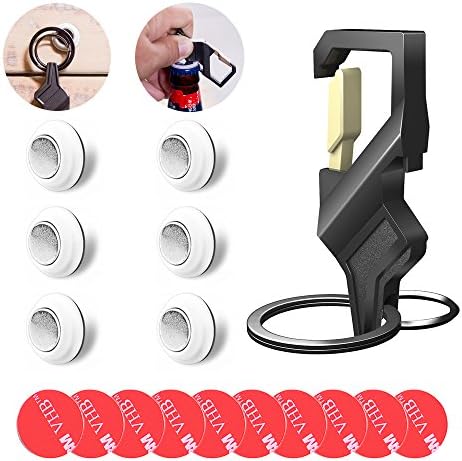 Tescat Key Chain Bottle Opener With 6 Packs Strong Magnetic Keys Holder - Gift Box Car Keychain for Man and Women