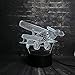 Produktbild PDDXBB Flugzeug Modell 3D Schlafzimmer Leuchtende Led Baby Zimmer Licht 7 Farbe USB Basis Touch Touch Geschenk Sieben Farben 200 * 150 * 87Mm (USB Oder Batterie (Off Fee) Basis Riss)