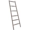 Navaris Bamboo Towel Ladder - Wooden Rack Rail Blanket Towel Clothes Linen Railing Hanger for Bathroom Bedroom - Towel Holder Stand - Dark Brown