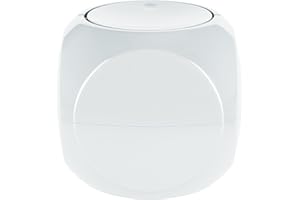 Spirella - Poubelle cosmétique - Récipient à déchets Salle de Bains - Boîte à ordures à Couvercle pivotant 1 Litre Poubelle à Table - Blanc