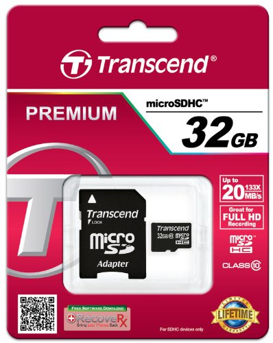 Transcend Extreme-Speed Micro SDHC 32GB Class 10 Speicherkarte mit SD-Adapter (bis zu 20MB/s) - 4
