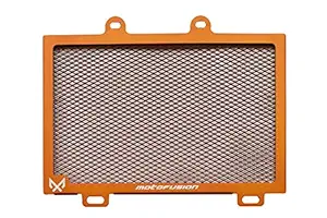 Motofusion Motorcycle Radiator Guard Grill Cover Protector Anodised Aluminium for KTM Duke 390 BS4 BS6 (2017-2022) (Orange)