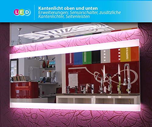 Bricode Süd LED Badezimmerspiegel Persis II (A) Badspiegel mit LED Beleuchtung, warmweiß, 120cm x 60cm (bxh) - 6