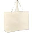 Bronta Mill Jumbo Oversized Heavy Duty Tote Bag, Beach, Shopping, Everyday Large 100% Cotton Canvas Eco Friendly Shoulder Bag – Natural 100% Cotton