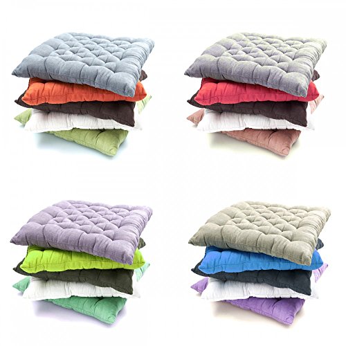 Stuhlkissen Wildleder Optik Bodenkissen Sitzkissen Auflage 40 x 40 Stuhlauflage , Farbe:GRÜN