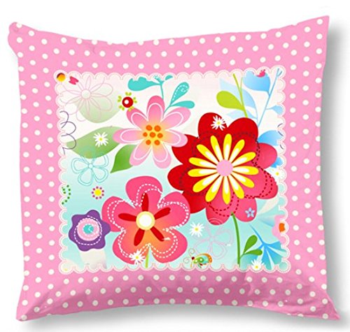 Aminata Kids – Bettwäsche 135×200 cm Kinder Mädchen Blumen Schmetterlinge Baumwolle + Reißverschluss Pink Blau Gelb Grün Blümchen Butterfly Kinderbettwäsche 2-teiliges Bettwäscheset Bettbezug Ganzjahr - 6