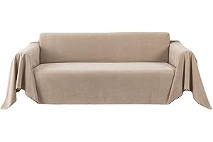 VanderHOME Imperméable Housse de canapé Extensible Serviette de canapéAnti-poussière Canapé Couverture Lavable Protège Canapé Canapé Serviette pour Domestiques Animaux Enfants 180 * 380cm-Kaki