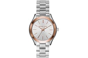 Michael Kors Reloj Slim Runway para Mujer, 33mm Movimiento de Cuarzo a Tres Agujas con Correa de Acero Inoxidable