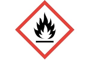 ISECUR Pegatina adhesiva para sustancias peligrosas GHS02, fácilmente, altamente inflamable I 10 x 10 cm I símbolo de sustancia peligrosa, etiqueta GHS, atención, advertencia, precaución I hin_148