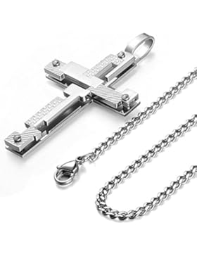 BESTEEL Schmuck Ketten Edelstahl Anhänger Kreuz Für Herren Damen Frauen 61 cm