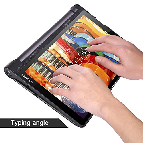 Bestdeal® Hohe Qualität Prämie Ultra Schlank Leicht Smart Cover Tasche Stehe Hülle für Lenovo Yoga Tab 3 YT3-X50F 10.1″ Tablet PC + Displayschutzfolie und Stylus Stift (Schwarz) - 5